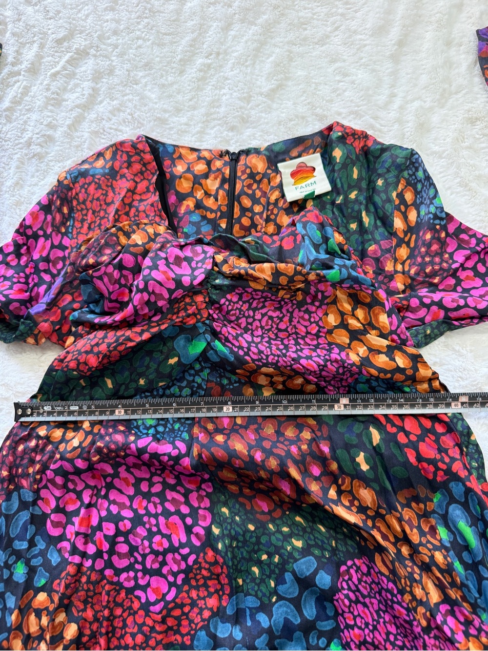 FARM Rio Colorful Leopard Ruched Midi Dress XS - Picture 8 of 10